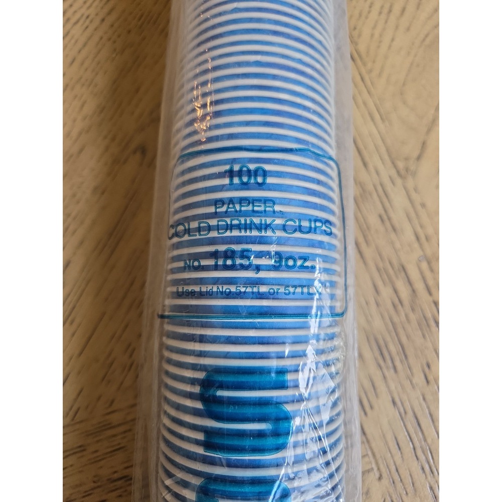 Vintage Pepsi 7oz Disposable Cups 100 Pack 9oz Plus 53 Paper Waxy NOS New Solo - Picture 4 of 11